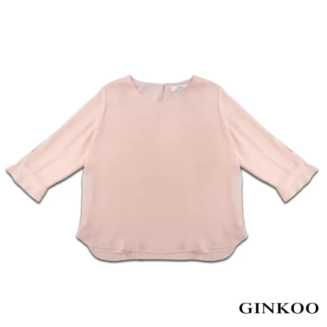 【GINKOO 俊克】袖配色釦飾上衣