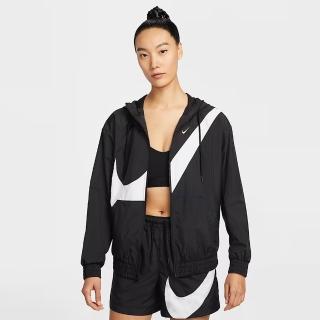 【NIKE 耐吉】外套 女 運動連帽外套 風衣外套 寬鬆版型 AS W NSW CLSSC WVN UV FZ 黑 HM8972-010(3S4386)