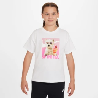 【NIKE 耐吉】短袖上衣 童裝 大童 女童 寬鬆版型 G NSW PHOTO TEE 白 HQ2337-100