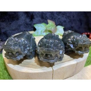【Cozy 世界水晶原礦與茶】超強光拉長石龍龜雕刻12-7(有龍的勇武祥瑞亦有龜的長壽)