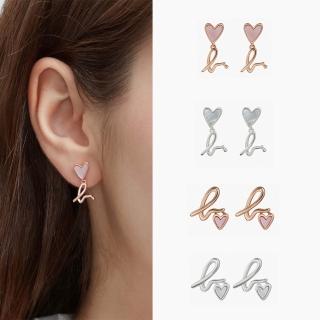 【agnes b.】bijoux b. logo純銀愛心珍珠母貝耳環(多款/女)