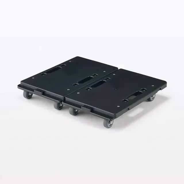 【MUJI 無印良品】縱橫皆可連接聚丙烯平台車/黑 約寬27.5x深41x高7.5 cm