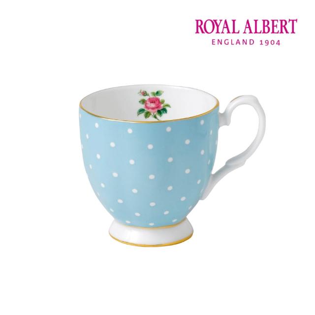 【ROYAL ALBERT】藍色圓點高腳馬克杯 300ml(官方直營)