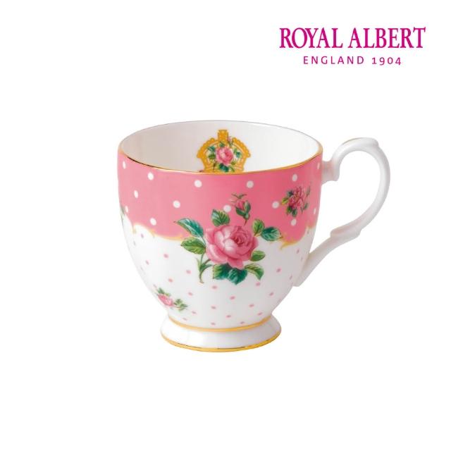 【ROYAL ALBERT】粉紅圓點玫瑰高腳馬克杯300ml(官方直營)