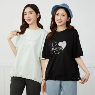 【betty’s 貝蒂思】網路獨賣★愛心水鑽舒棉短袖上衣(共三色)