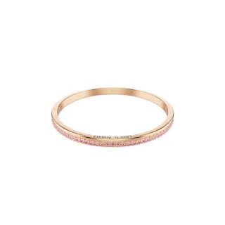 【SWAROVSKI 施華洛世奇】Connexus 手鐲 圓形切割 `Love is around` 粉紅色 鍍玫瑰金色