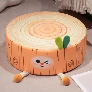 【懶人聯盟】懶人沙發 榻榻米沙發 地板沙發 坐墊 臥室沙發(圓形樹樁 拉鏈設計 海綿內芯 防滑顆粒 預購15天)