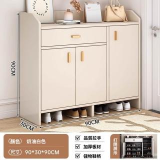 【顧家家居】隱蔽式玄關鞋櫃 -90×30×90cm(多層收納方便/木製鞋櫃/鞋櫃收納/鞋架鞋櫃/玄關櫃/預售15天)