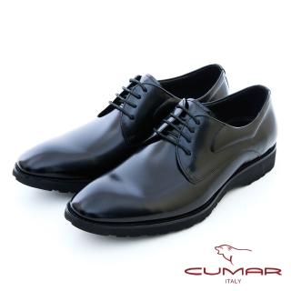 【CUMAR】商務亮面防滑皮鞋(黑色)
