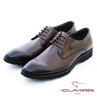 【CUMAR】商務亮面防滑皮鞋(咖啡色)