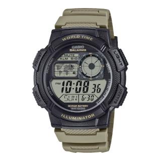 【CASIO 卡西歐】世界地圖電子錶(AE-1000W-5A)