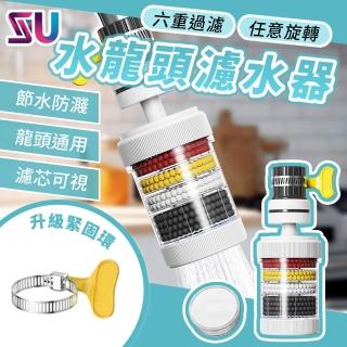 【SYU】萬向旋轉 六層過濾器贈過濾棉(濾水器 水龍頭過濾器 節水器)