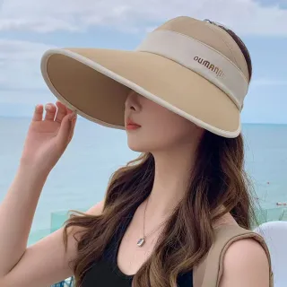【Chewy】夏季新款防曬帽 防紫外線遮陽帽女 高顏值帽子 大帽檐顯臉小(可紮馬尾 鴨舌帽 漁夫帽)