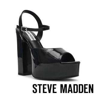 【steve madden】厚底素面魚口高跟鞋 TANDEM(鏡黑)