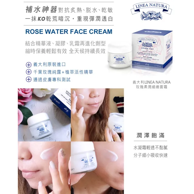 【Rudy】買1送1玫瑰純露玻尿酸爆水凝霜50ml(總代理公司貨)