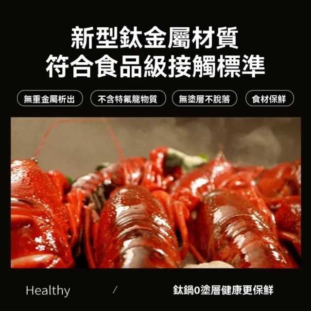 【歐德沐】鈦鍋 鈦炒金鍋 炒鍋 炒菜鍋 不粘鍋 雙面鈦鍋 鈦合金鍋具(30公分 健康無塗層 耐磨不粘)