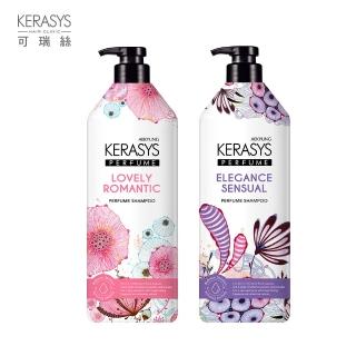 【KeraSys 可瑞絲】香氛洗髮精-浪漫粉紅/英倫粉紫(600ml 無矽靈升級版)