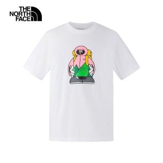 【The North Face 官方旗艦】北面男女款白色純棉短袖T恤｜8GYZFN4