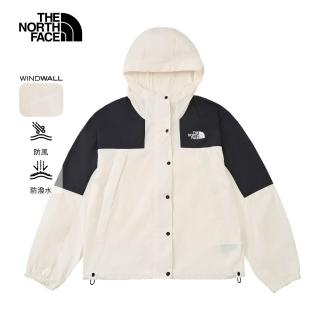 【The North Face 官方旗艦】北面女款米白色DWR防潑水防風外套｜8DGSROU