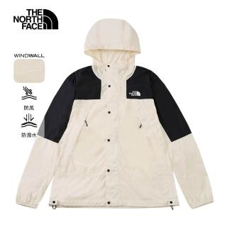 【The North Face 官方旗艦】北面男款米白色WindWall防風外套｜8DGDROU