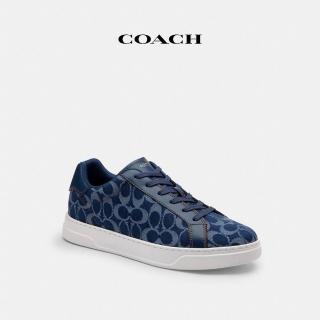 【COACH】蔻馳官方直營 HIGH LINE男款經典Logo丹寧布運動鞋-深藍色 混合色(CBO12)
