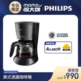 【Philips 飛利浦】美式滴漏咖啡機(HD7432/20)