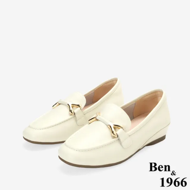 【Ben&1966】Ben&1966高級頭層牛皮舒適百搭增高樂福鞋-25636