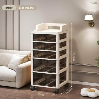 【G轉角旗艦店】帶扶手推車置物架 五層2高3低 用料厚實 免安裝(收納推車 儲物櫃 收納櫃 預購15天)