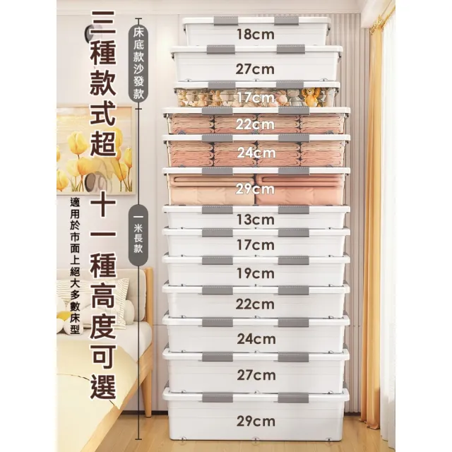 【歐德沐】大容量床底收納箱 101*51*13cm 加厚用材(儲物箱 整理箱 書櫃 衣櫃 置物櫃 玩具收納箱 預購15天)