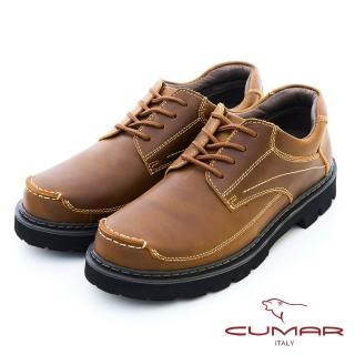 【CUMAR】三色拼接厚底休閒鞋(棕色)
