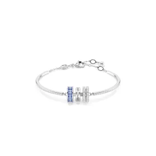 【SWAROVSKI 施華洛世奇】Connexus 手鏈 混合式切割 `Love is around` 藍色 鍍白金色(情人節系列)