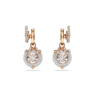 【SWAROVSKI 施華洛世奇】Dragon & Phoenix 水滴形耳環 龍爪 白色 鍍玫瑰金色