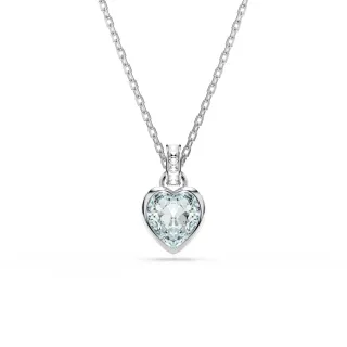 【SWAROVSKI 施華洛世奇】Imber 鏈墜 心形切割 心形 藍色 鍍白金色