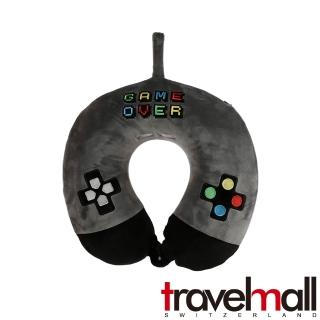 【Travelmall】任天堂 Game Over 舒適記憶旅行頸枕-黑(遊戲搖桿造型)