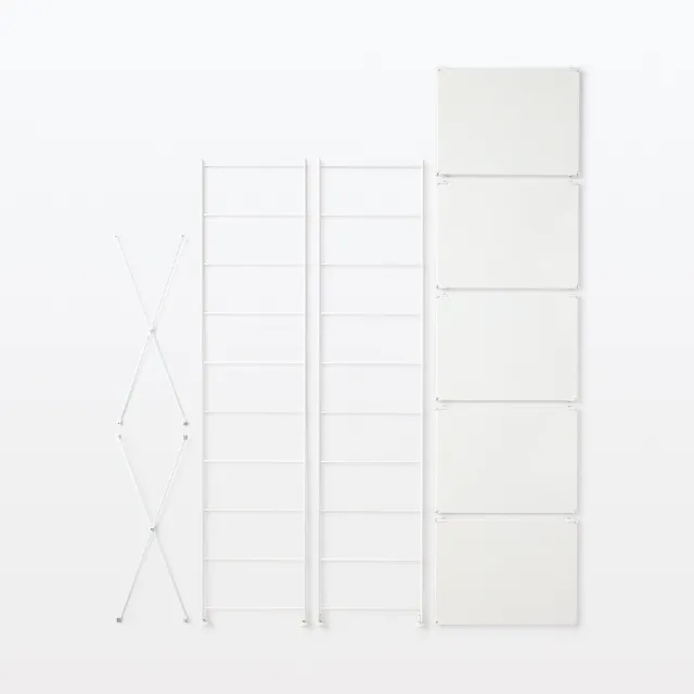 【MUJI 無印良品】SUS鋼製層架組/亮面淺灰/大(大型家具配送)