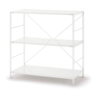 【MUJI 無印良品】SUS鋼製層架組/亮面淺灰/寬/小(大型傢俱配送)