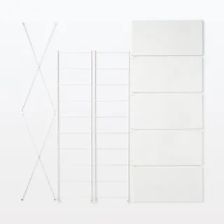 【MUJI 無印良品】SUS鋼製層架組/亮面淺灰/寬/大(大型家具配送)