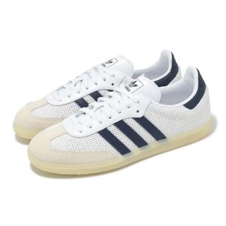 【adidas 愛迪達】休閒鞋 Samba OG 男鞋 女鞋 白 海軍藍 德訓鞋 復古 編織 愛迪達(JH5633)