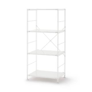 【MUJI 無印良品】SUS鋼製層架組/亮面淺灰/中(大型傢俱配送)