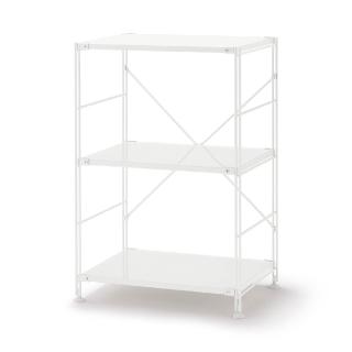 【MUJI 無印良品】SUS鋼製層架組/亮面淺灰/小(大型傢俱配送)