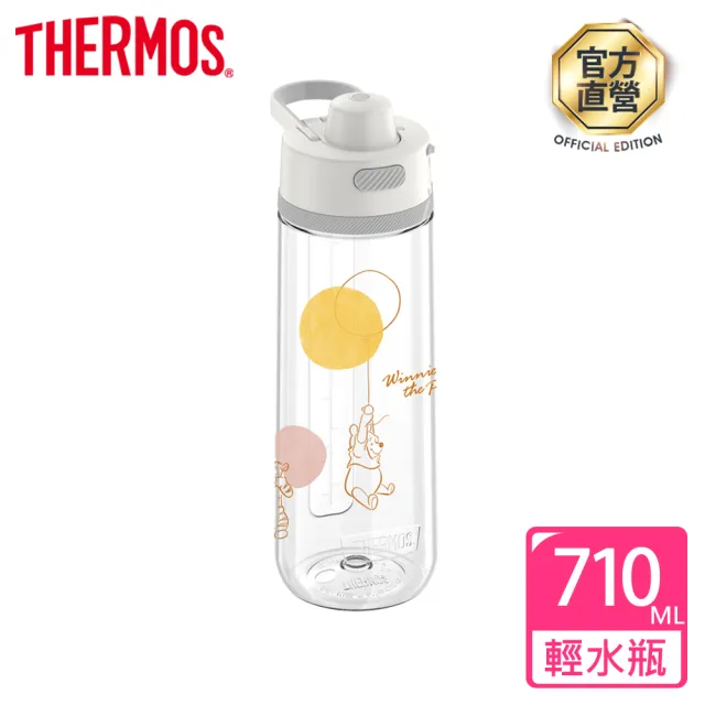 【THERMOS 膳魔師】小熊維尼甜甜圈篇彈蓋輕水瓶710ml(TP4329WP-CL)