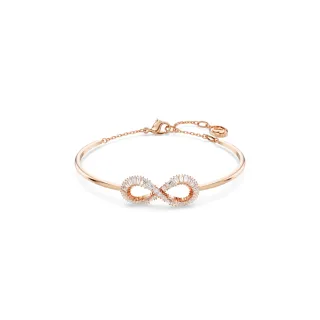 【SWAROVSKI 施華洛世奇】Infinity 手鐲 白色 鍍玫瑰金色