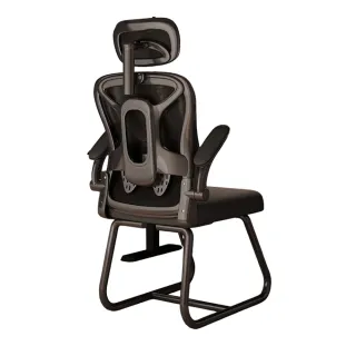 【樂享shop】電腦椅 電競椅 辦公椅 人體工學椅 弓形腿電腦椅(八檔調節腰靠 加厚海綿坐墊 翻轉扶手)