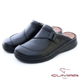 【CUMAR】復古厚底前包拖鞋(黑色)