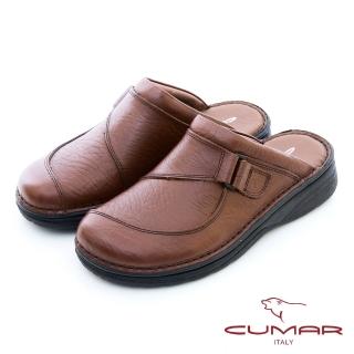 【CUMAR】復古厚底前包拖鞋(咖啡色)