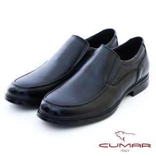 【CUMAR】簡約氣墊一腳蹬皮鞋(黑色)