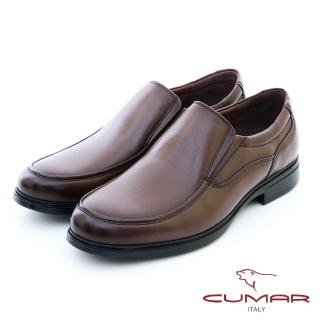 【CUMAR】簡約氣墊一腳蹬皮鞋(咖啡色)