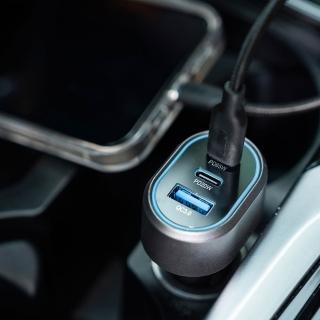 【BEZALEL 倍加能】85W 三孔快充充電器 組合 PD+QC快充(點菸器/雙孔Type-C+單孔USB-A/車充頭)