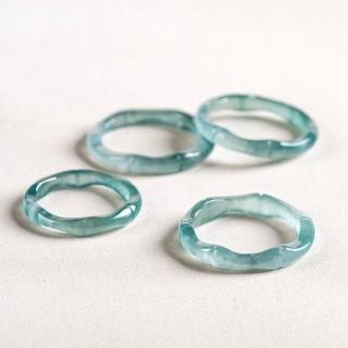 【LEEHER】藍水竹節/飾品/節節高升/翡翠戒指/頂級翡翠/玉石/戒指/天然翡翠/女戒/男戒/玉戒指/指環/