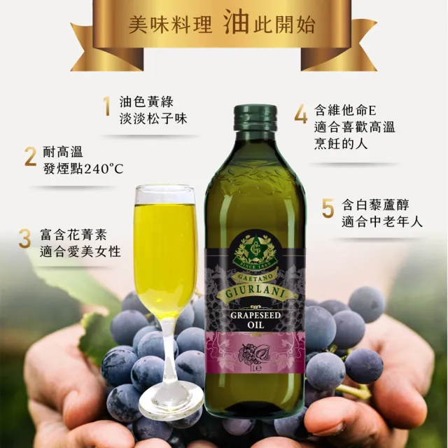 【Giurlani 】喬凡尼葡萄籽油禮盒組(1000mlx2瓶)